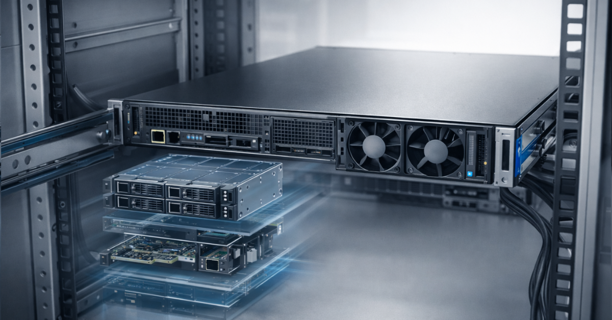 2U сервер в стойке