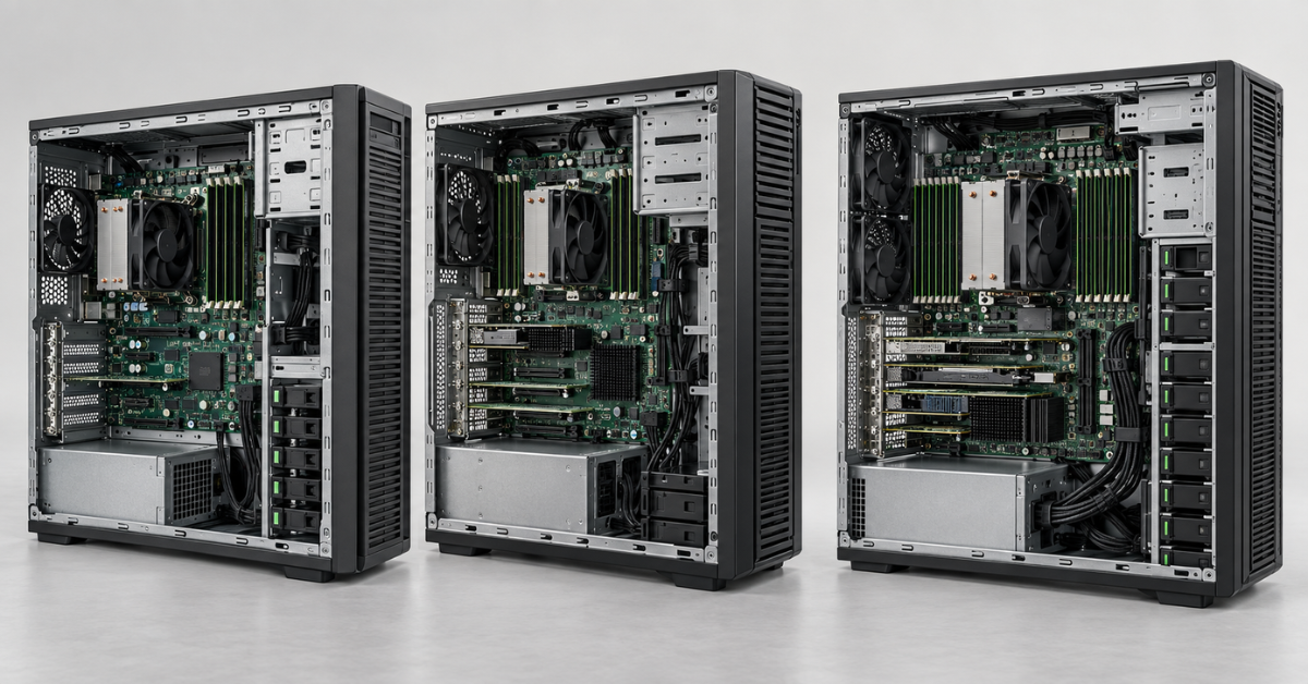 Внутреннее устройство поколений HPE ProLiant ML110