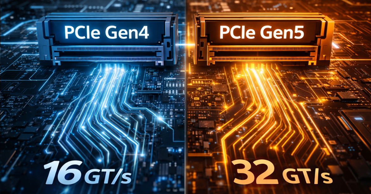 PCIe Gen4 vs Gen5 bandwidth comparison