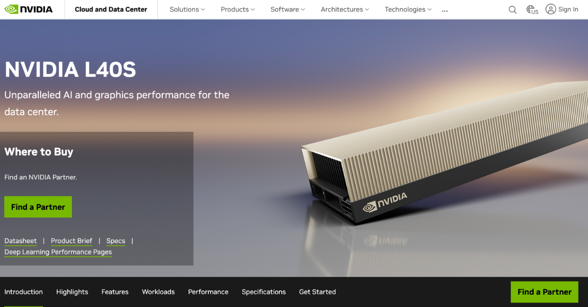 NVIDIA L40S для AI, графики, рендера и видео