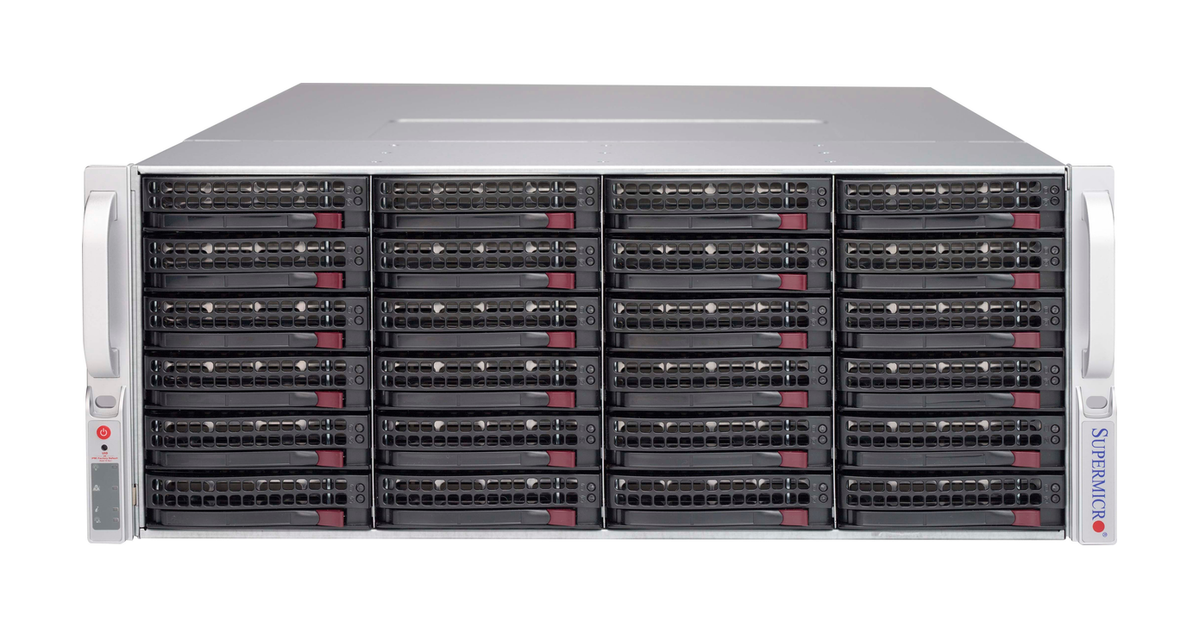 Дисковая полка Supermicro SC847E1C-R1K23JBOD, вид спереди