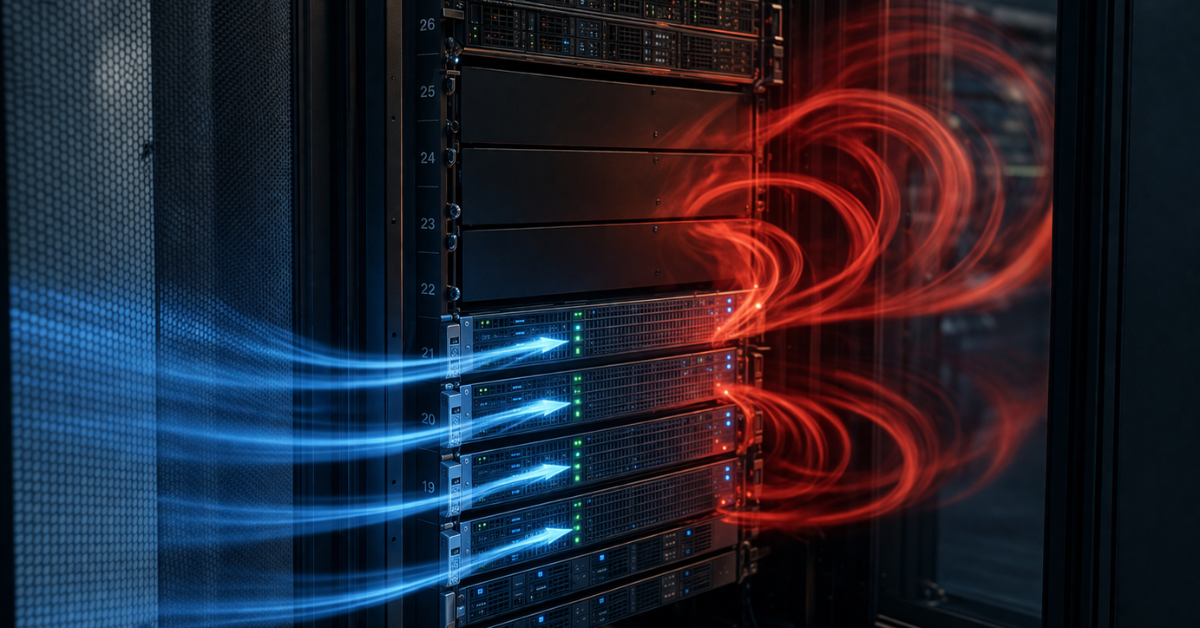 Server Rack Airflow Recirculation and Hot-Cold Zones