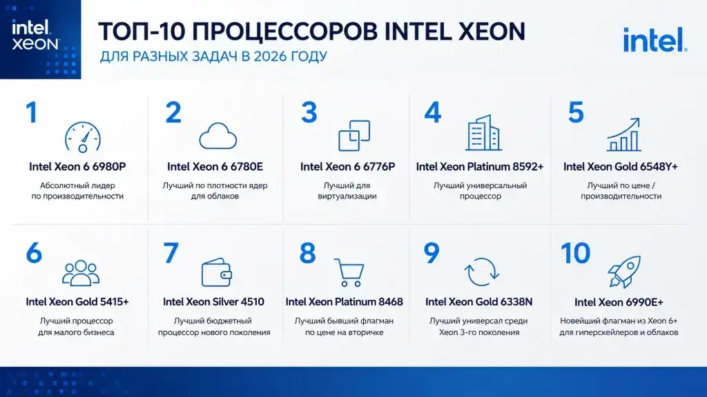 Рейтинг серверных процессоров Intel Xeon: сравнение производительности и выбор лучшего Изображение 12