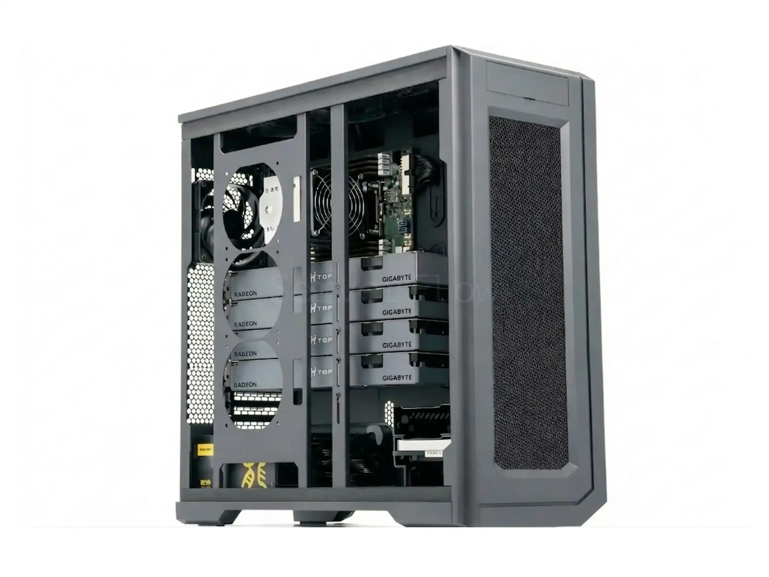 Сервер Phanteks Enthoo Pro 2 Server Edition (4× Radeon AI PRO R9700 32GB, 1× Xeon Platinum 8341C, RAM 128GB)
